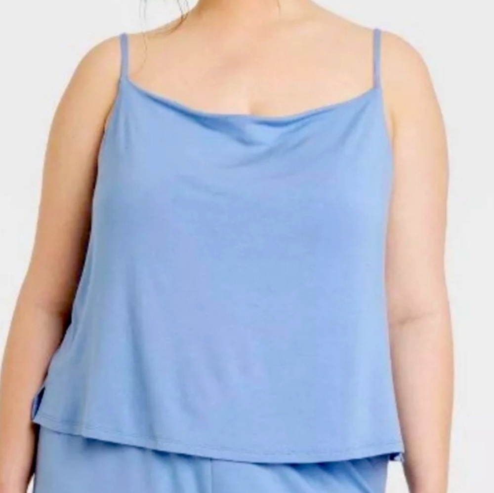 Auden Cloud Knit Spaghetti Strap Cami Top Blue XL